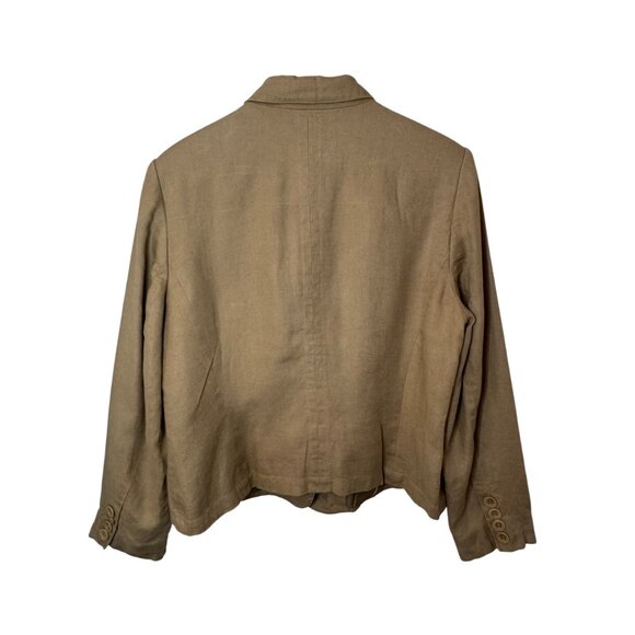 Talbots light brown linen button up blazer size 14 - Picture 4 of 7